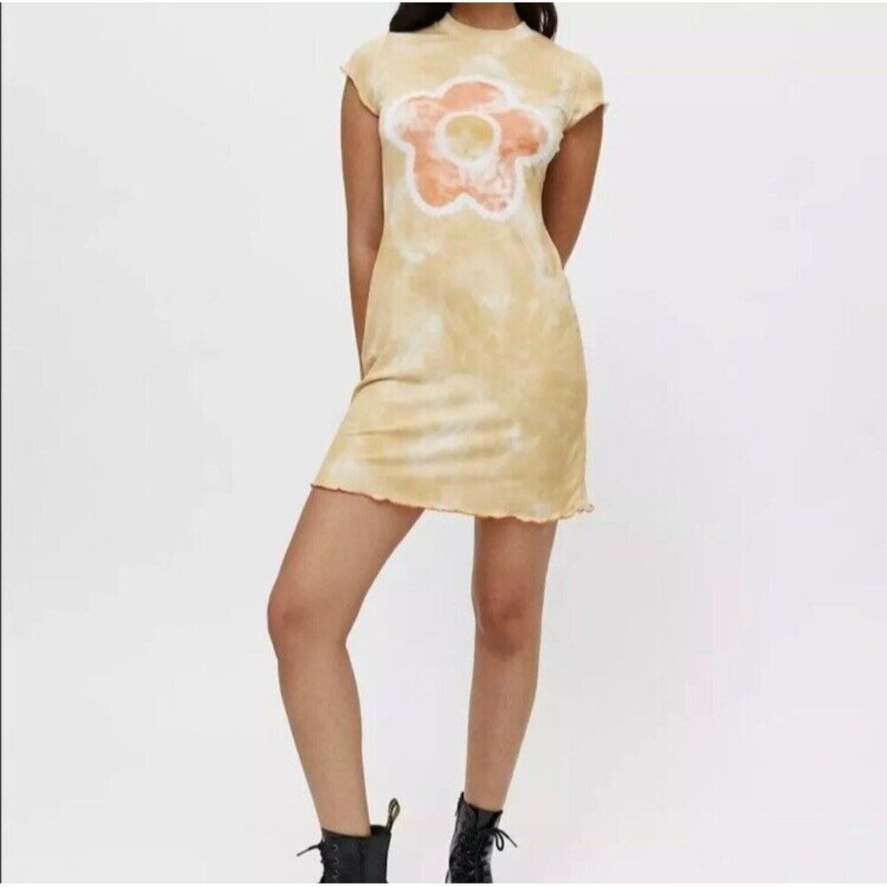Urban Outfitters Tan and Orange Mini Dress